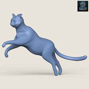 3D model Cat Jumping Pose Print Ready 3D Model