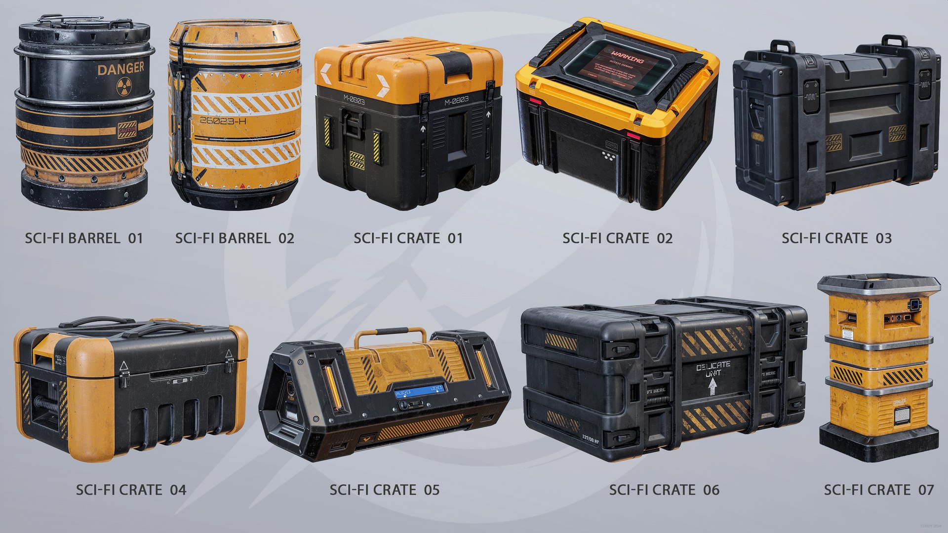 Sci-Fi Cargo Containers And Barrels X9 Package 3D model https://p.turbosquid.com/ts-thumb/M3/iQ6Clr/mG/screen2/png/1722885288/1920x1080/fit_q87/6fa827ef409c2f25cfa0c8f563987e5cbd72e428/screen2.jpg