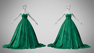 Dress 47 Emerald Velvet Green model