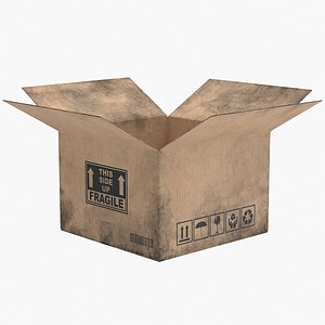 Cardboard Box 4 Worn Open