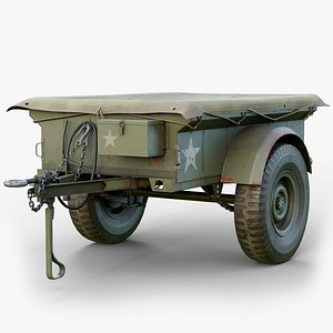 3D model Rigged M100 Trailer GameReady LODs