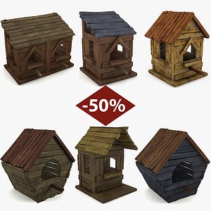 3d set birdhouses