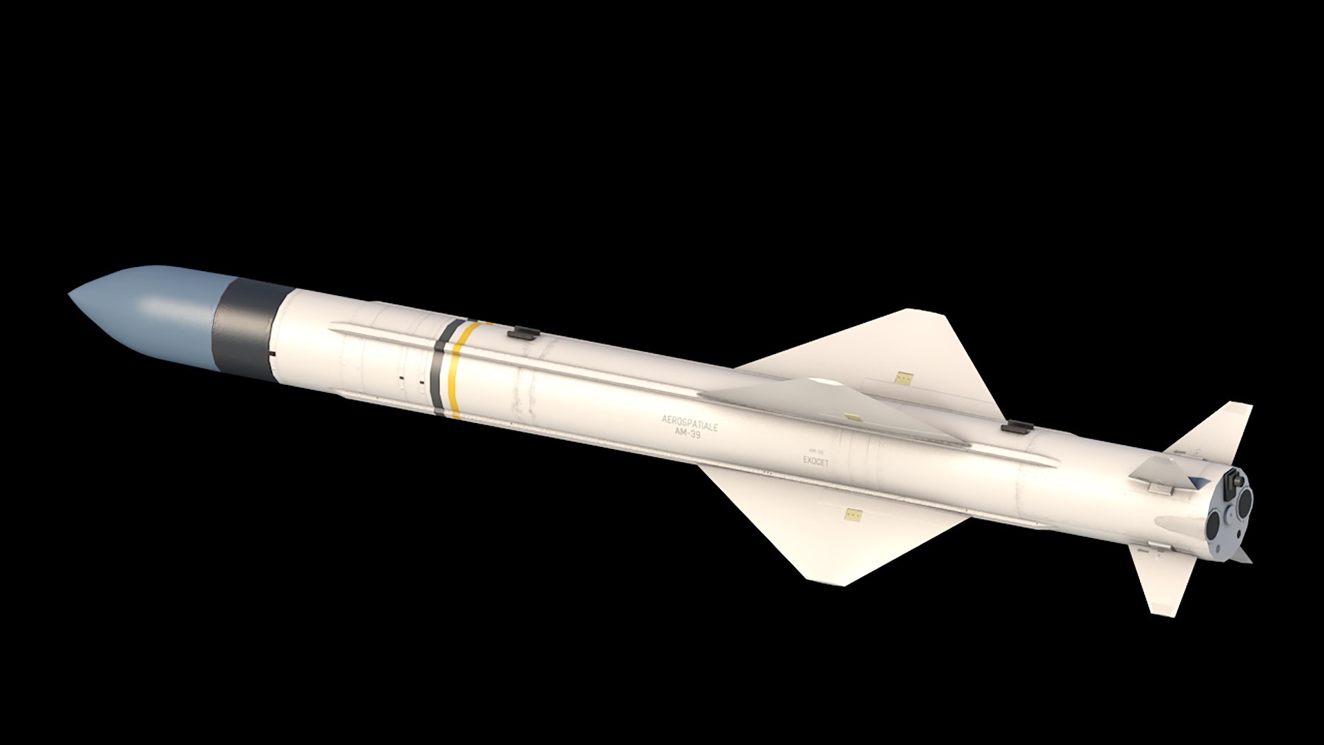 3D exocet anti-ship missile am39 - TurboSquid 1625015