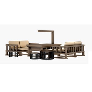 Outdoor Furniture Set 01 3D