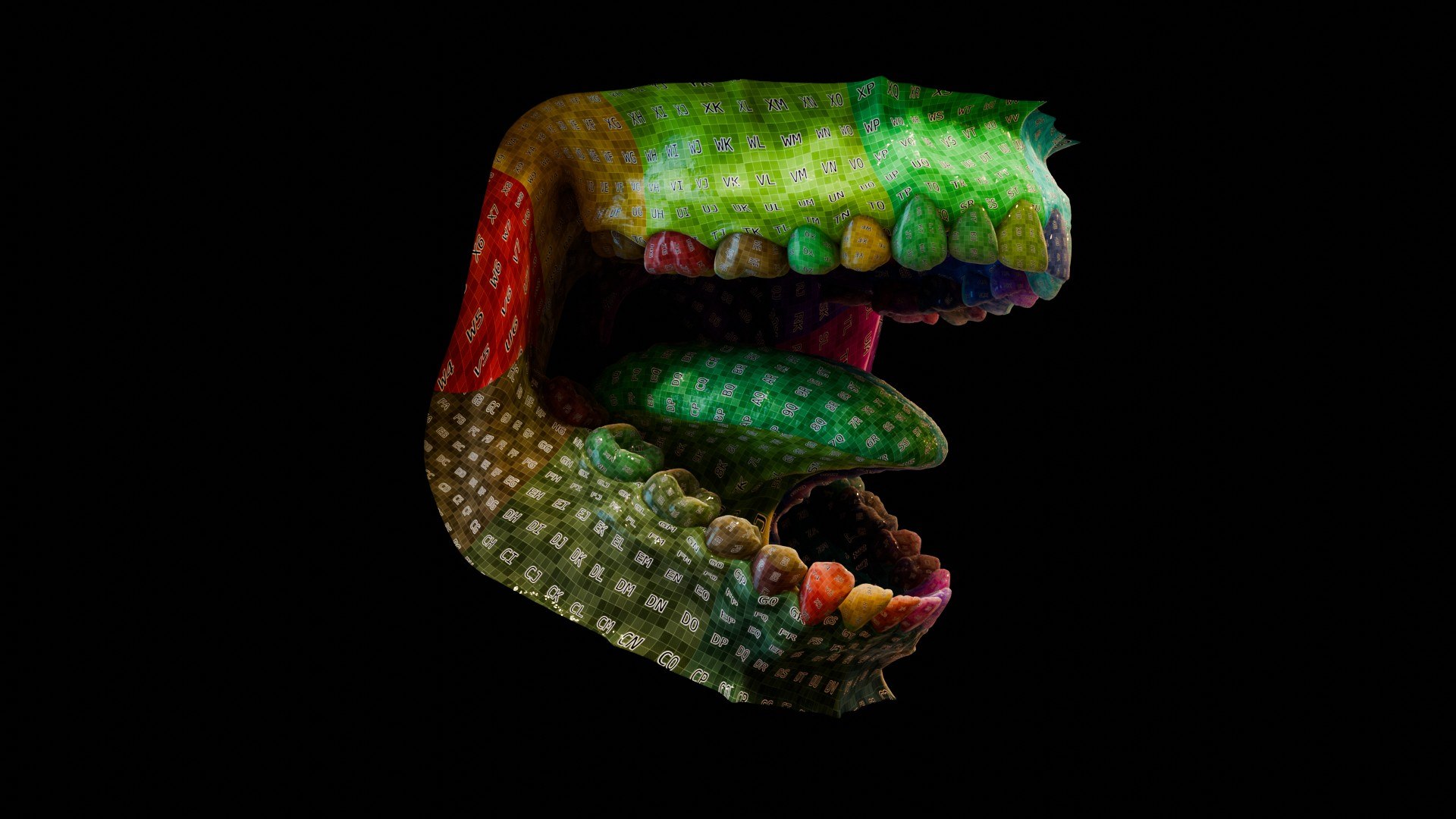 3D human mouth teeth model https://p.turbosquid.com/ts-thumb/M4/CSjedD/4L/uv_00/jpg/1733129145/1920x1080/fit_q87/e2e8b18426e8f1a8b1fdd3476585170f018b327a/uv_00.jpg