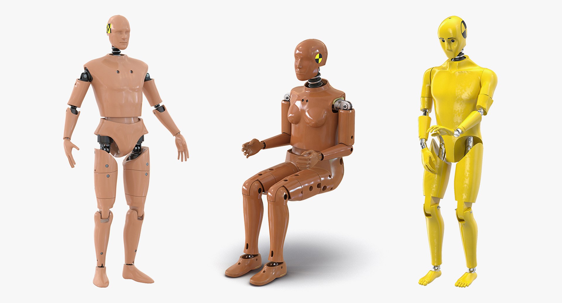Crash Test Dummies Rigged Collection 2 for Maya 3D model preview