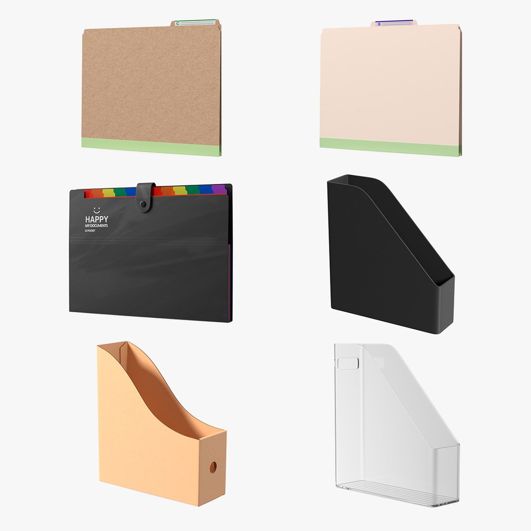 Paper File Holders Collection 2 3D model preview