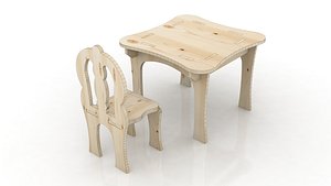 table chair cnc 3D model