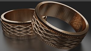 Ring with Romb Pattern 3D print model STL 3dm OBJ