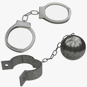 Handcuffs , prison ball and chain