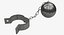 handcuffs prison ball chain 3D model