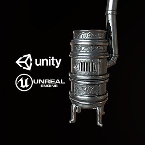 3D pbr ready wood burning model