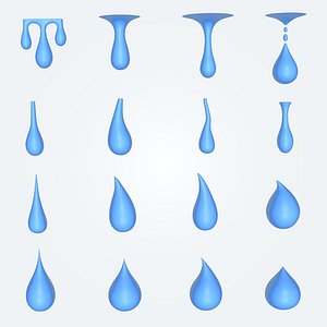 Drops Splashes and Paint Pack 3D model
