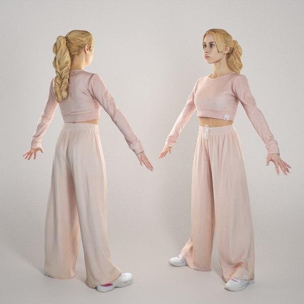Attractive young woman ready for animation 319 3D