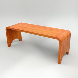 3d model wooden bench