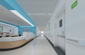 3D Hospital Hallway 03 model
