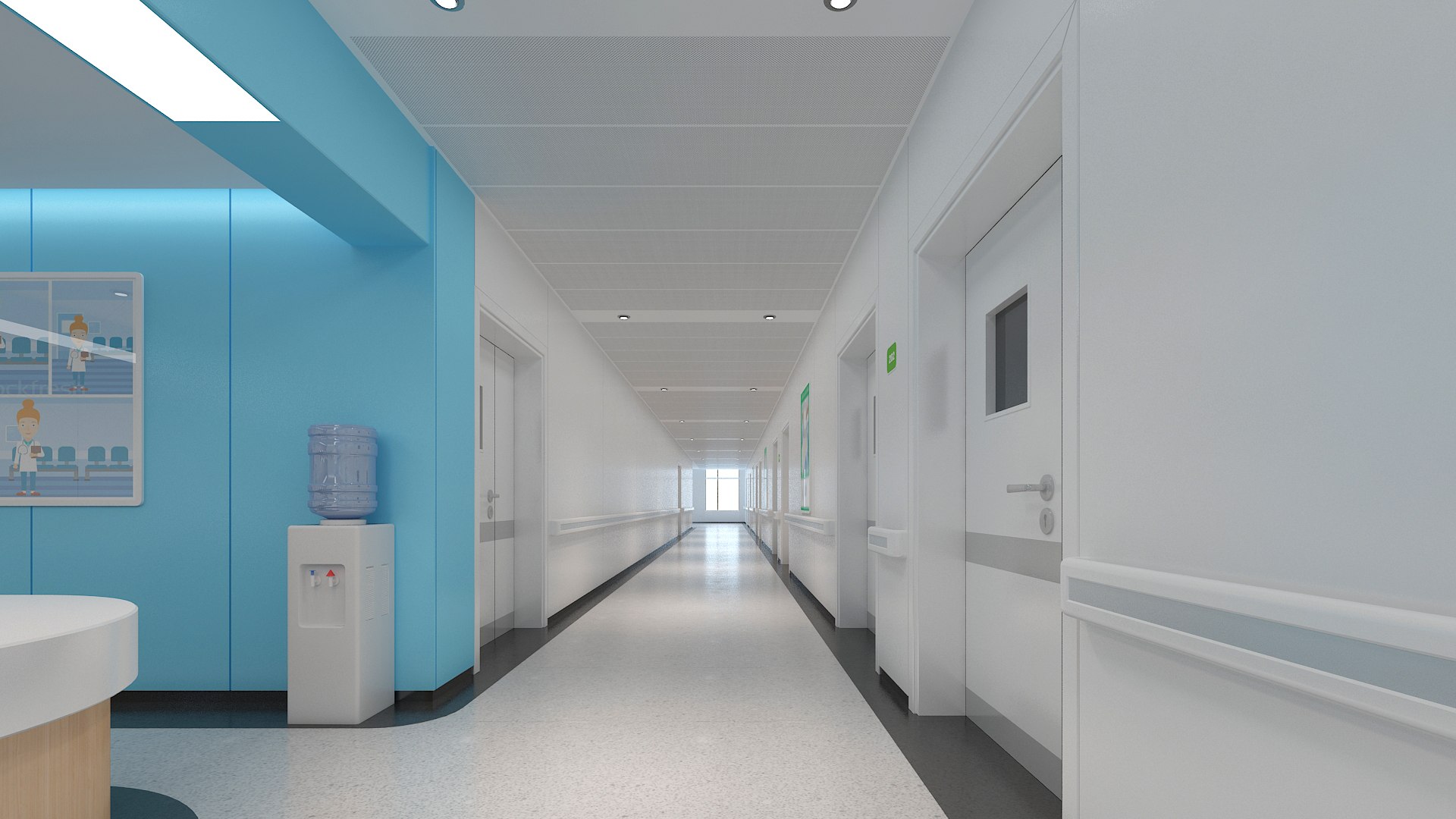 3D Hospital Hallway 03 Model - TurboSquid 2096238