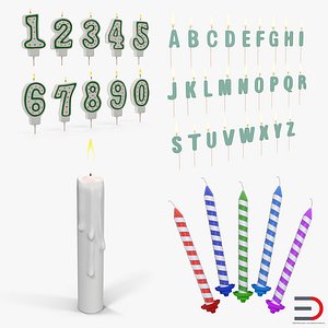 3D candles number birthday