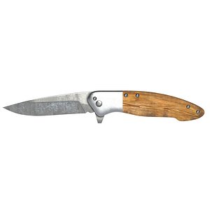 Folding Knife Wood and Metal Handle