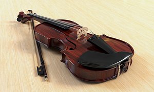 realistic violin 3D model