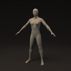 3D Muscular Woman Lores Base Mesh