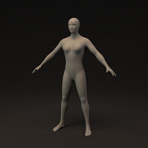 Human Female - Muscular Woman Lo Poly Base Mesh