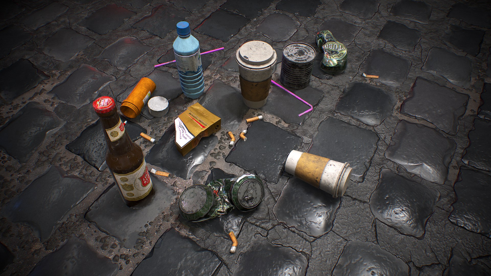 3D Urban Garbage Small Pack - TurboSquid 1549524