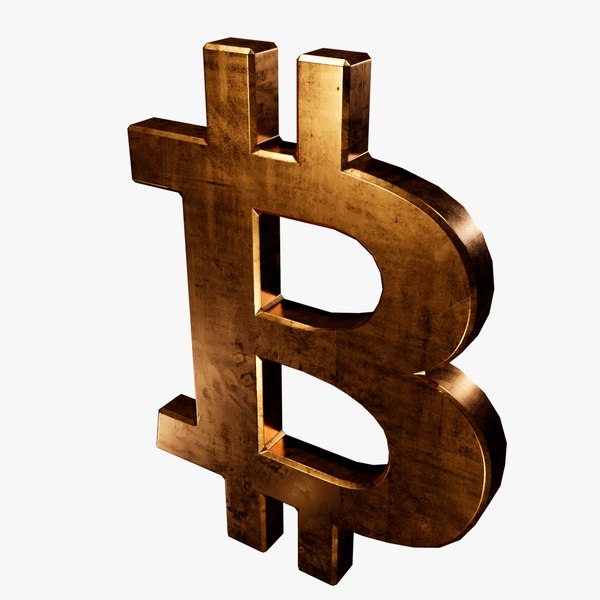 3D model symbol copper bitcoin