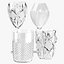 3D Glass Cups Collection model