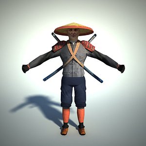 free character samurai 3d model