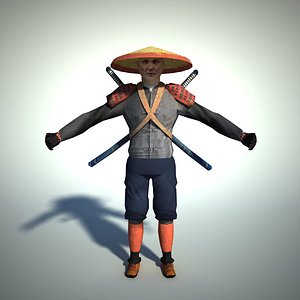 Samurai character lowpoly