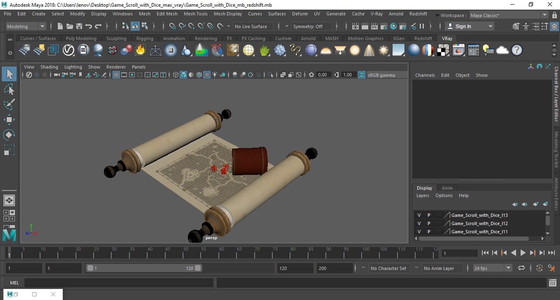 Game Scroll With Dice Model - TurboSquid 2413245