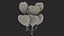 Heart Shaped Matte Gold Balloon Bouquet 3D model