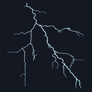 3D Cartoon Thunderbolt