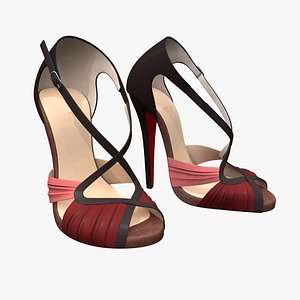 Suede Red Sole Peep Toe Wedding Shoes 3D