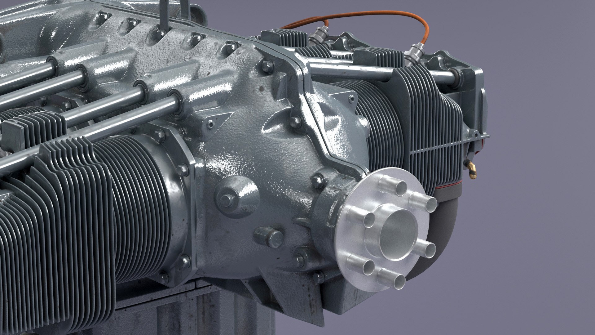 Aero Engine O 320 Old 3D model TurboSquid 1987015