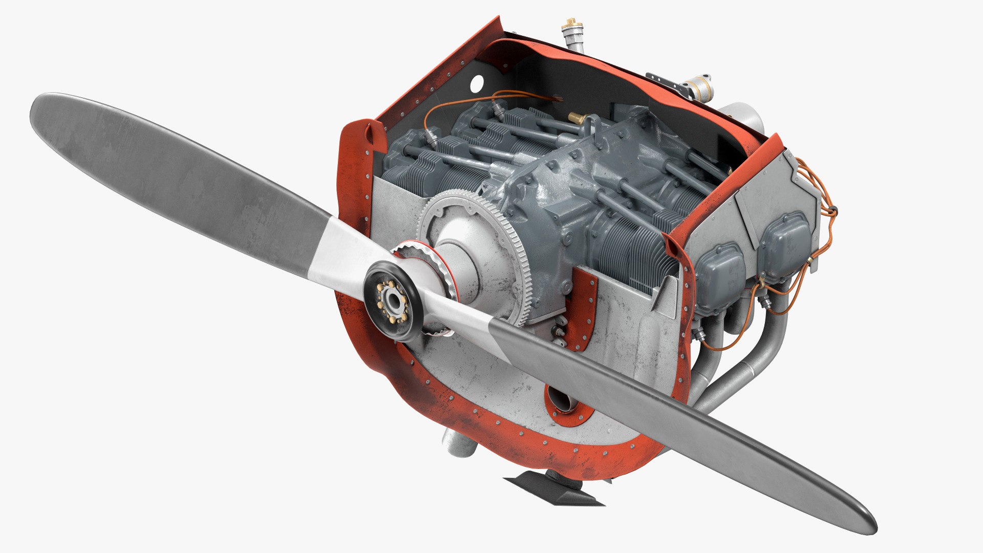 Aero Engine Lycoming O 320 Old 3D model preview
