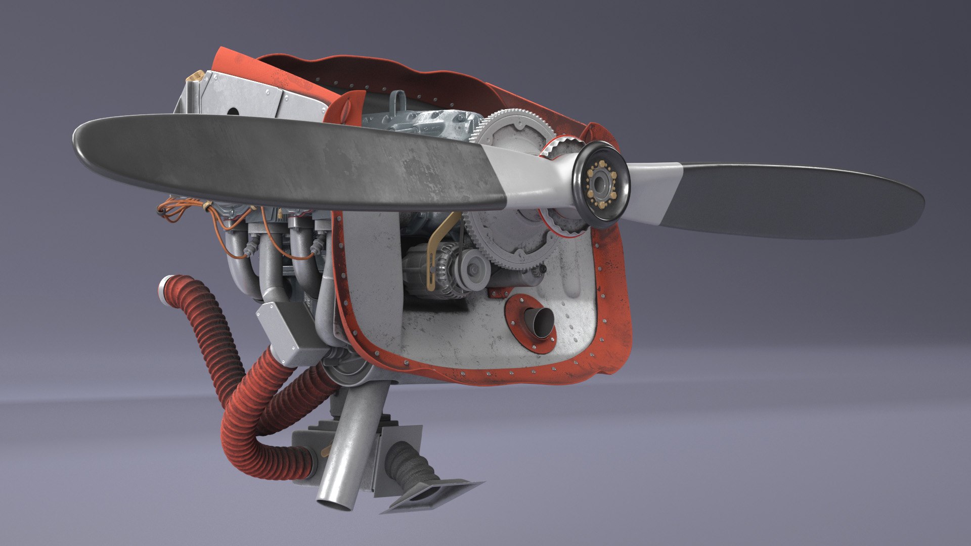 Aero Engine Lycoming O 320 Old 3D model - TurboSquid 1987015
