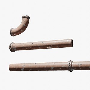 Large Industrial Low Polly Pipes 3D model