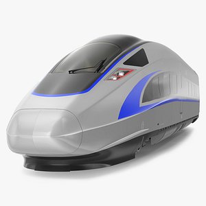 High Speed Bullet Train Locomotive Tail 3D model