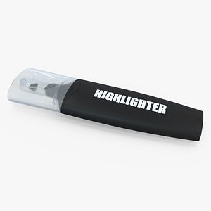 Black Highlighter Marker 3D model
