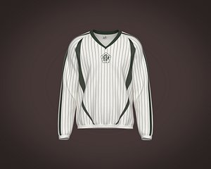 Mens raglan sweatshirt with cut and sew and graphic detailing 3D