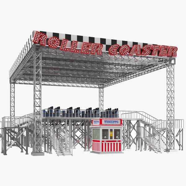 Roller Coaster Starting Point Platform 3D model