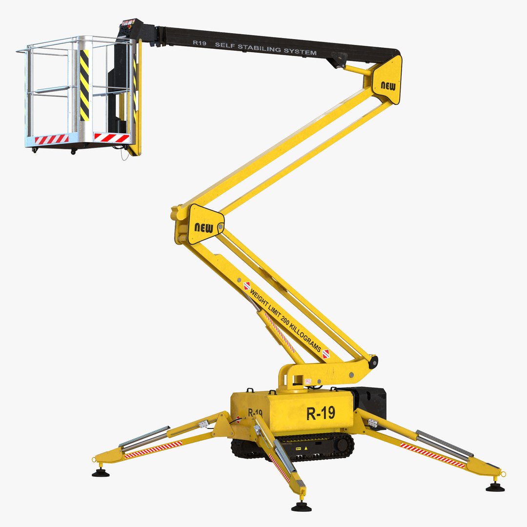 Telescopic Boom Lift Rigged 3D Model 3D model preview