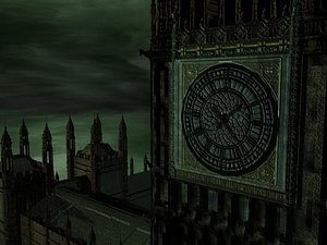 Big Ben Westminster Bridge w gritty textures