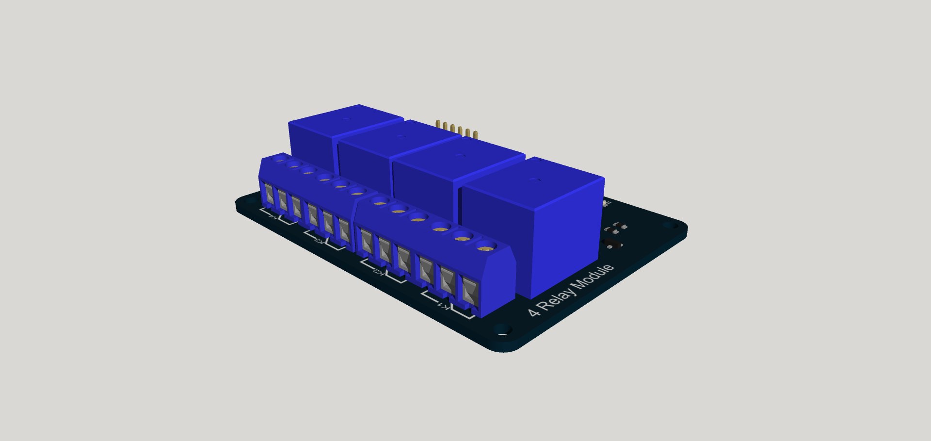 4 Relays Board 3D Model TurboSquid 1366182