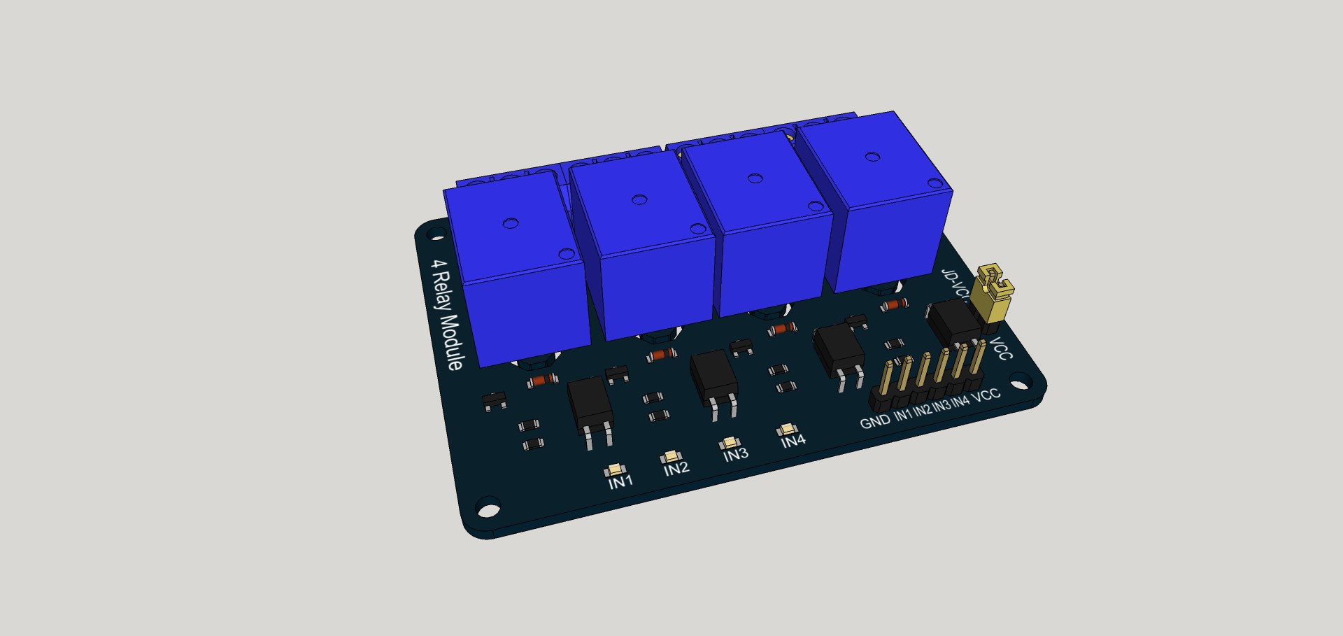 4 Relays Board 3D Model TurboSquid 1366182