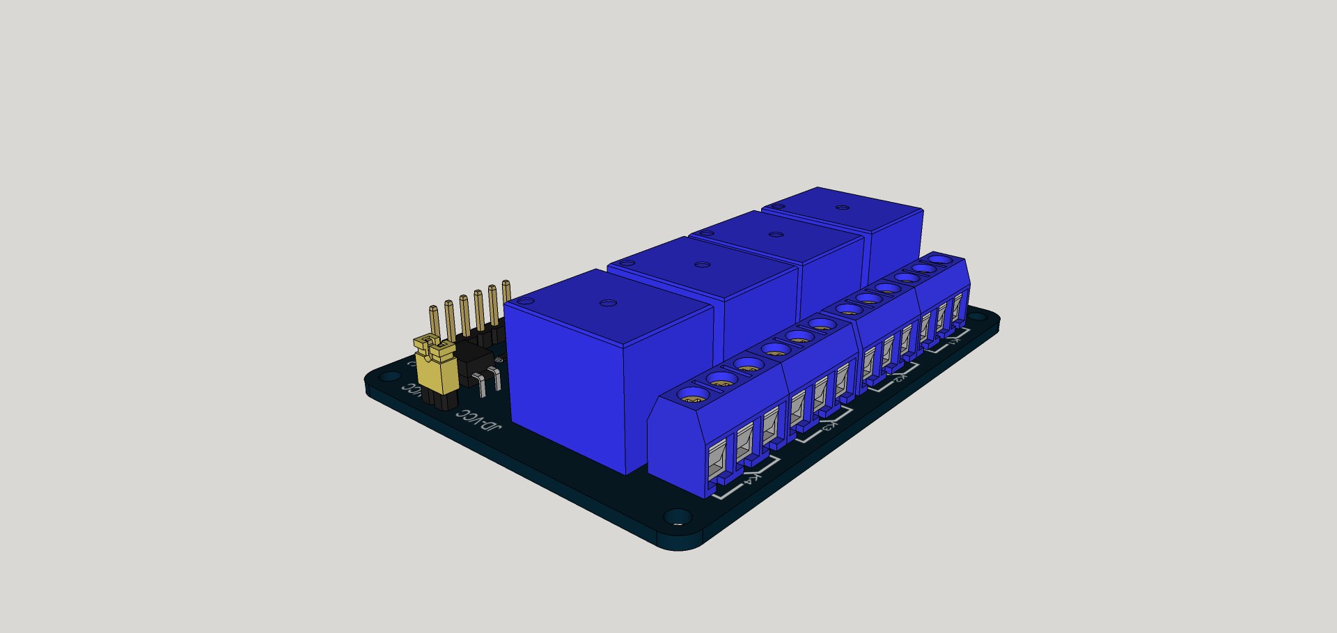 4 Relays Board 3D Model TurboSquid 1366182