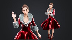 Christmas girl Rigged model