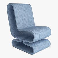 Wiggle Blue Wood Chair